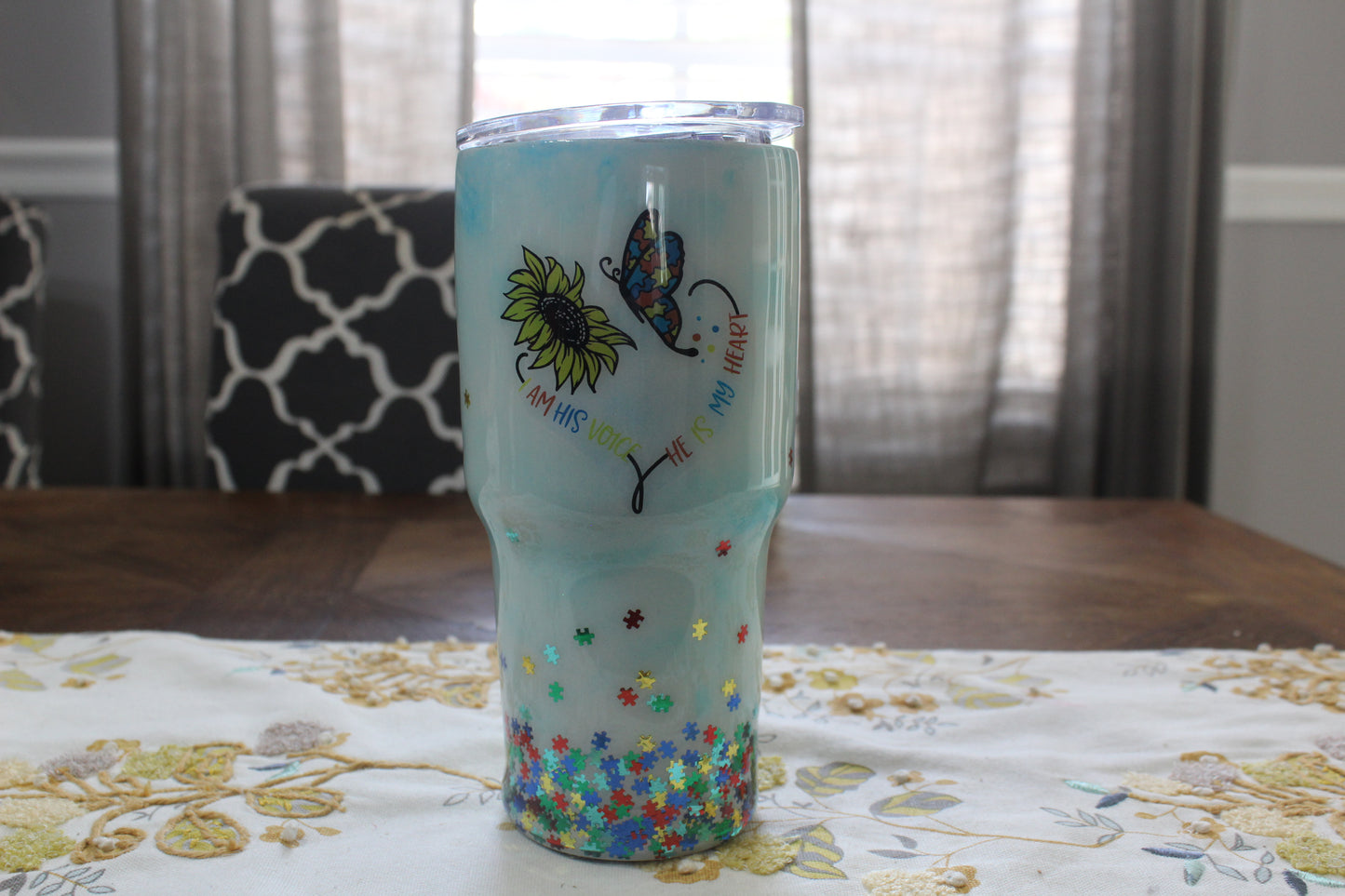 I am His Voice, He is My Heart tumbler, 24 oz
